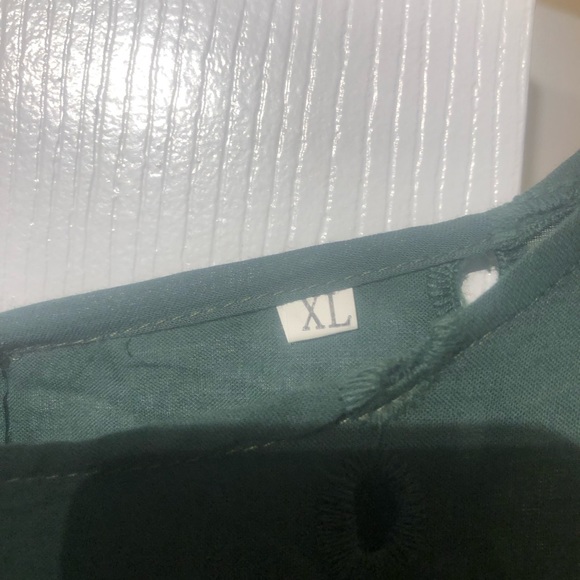 Hollow out ruched  A-line  mini dress with ruffle sleeve - Picture 5 of 5